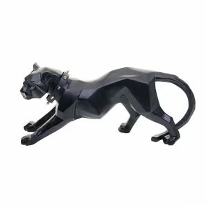 Decoratiefiguurtje Luipaard MCW-D36 met kraag, zwart mat met kraag