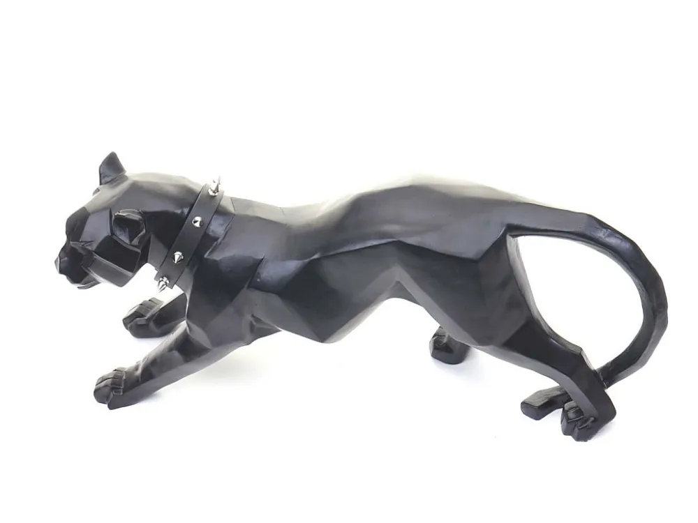 Decoratiefiguurtje Luipaard MCW-D36 met kraag, zwart mat met kraag