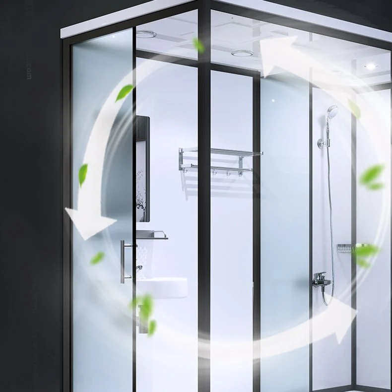Framed Tempered Glazen Shower Stall Back Wall Panel and Shower Base 47l