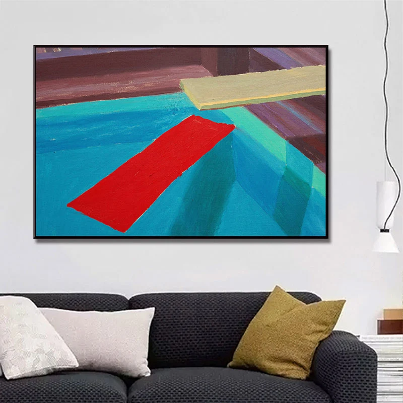 Getextureerd duikplatform wanddecoratie doek hedendaagse stijl schilderij voor woonkamer