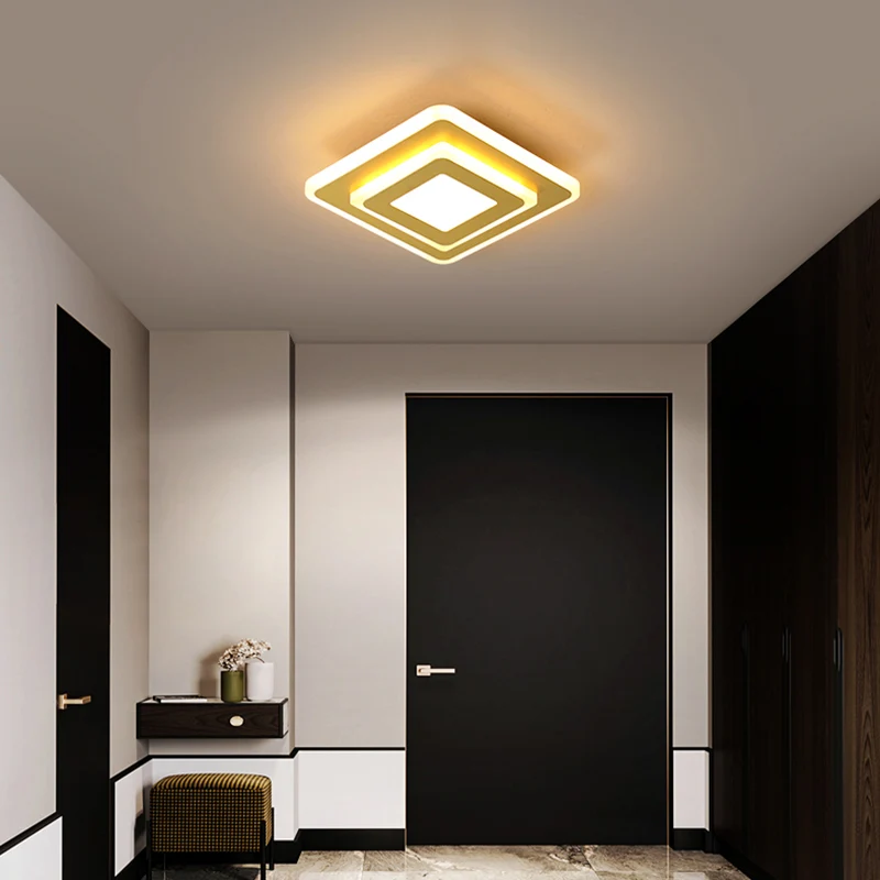 Gold Plated Geometrical Ceiling Light Actueel LED Acrylic Flush Mount Light Hallway Gold