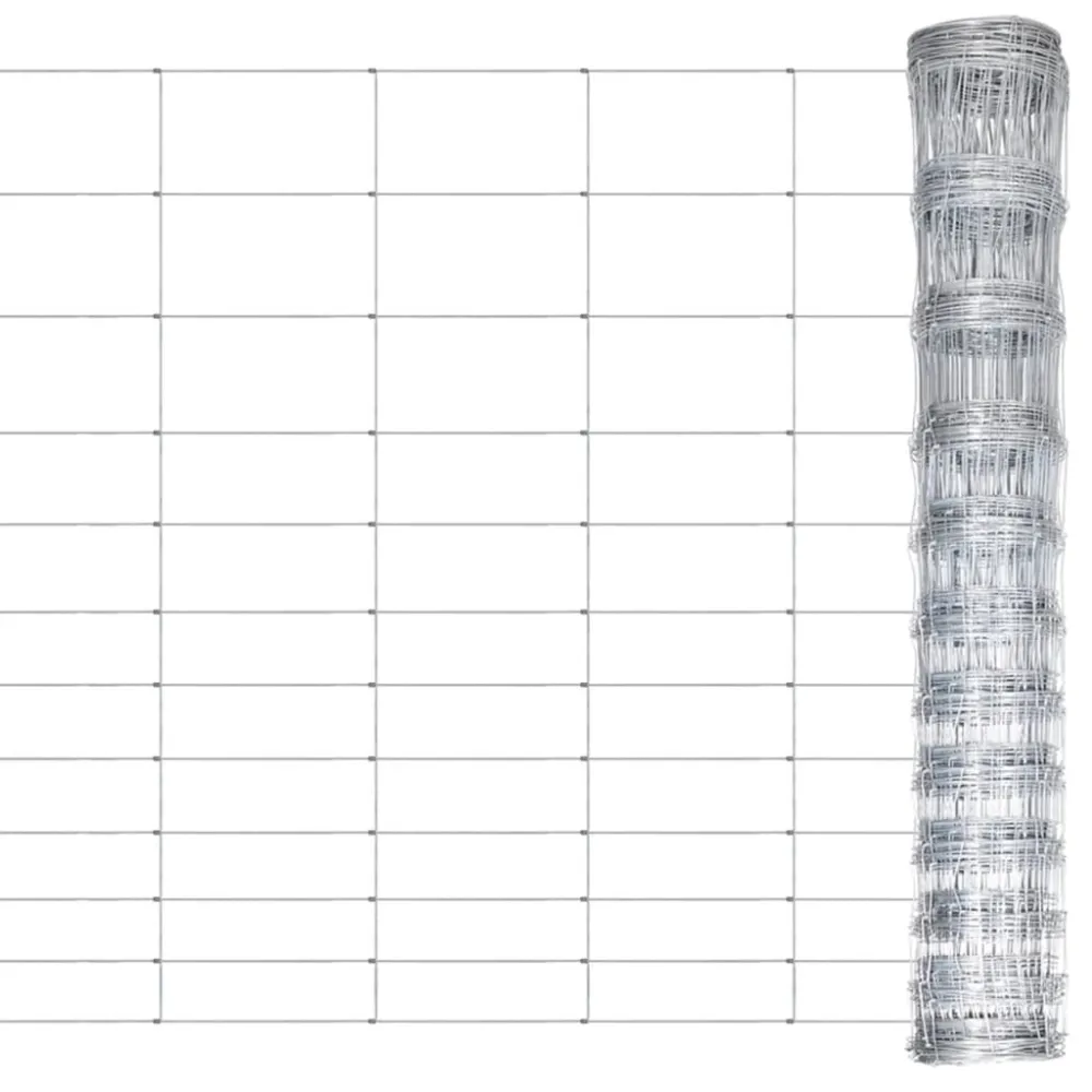 Hek 50 m 150 cm gegalvaniseerd staal zilverkleurig