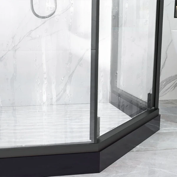 Neo-Angle Black Frame Shower Enclosure Tempered Glazen Shower Stall Fixed Panel 31