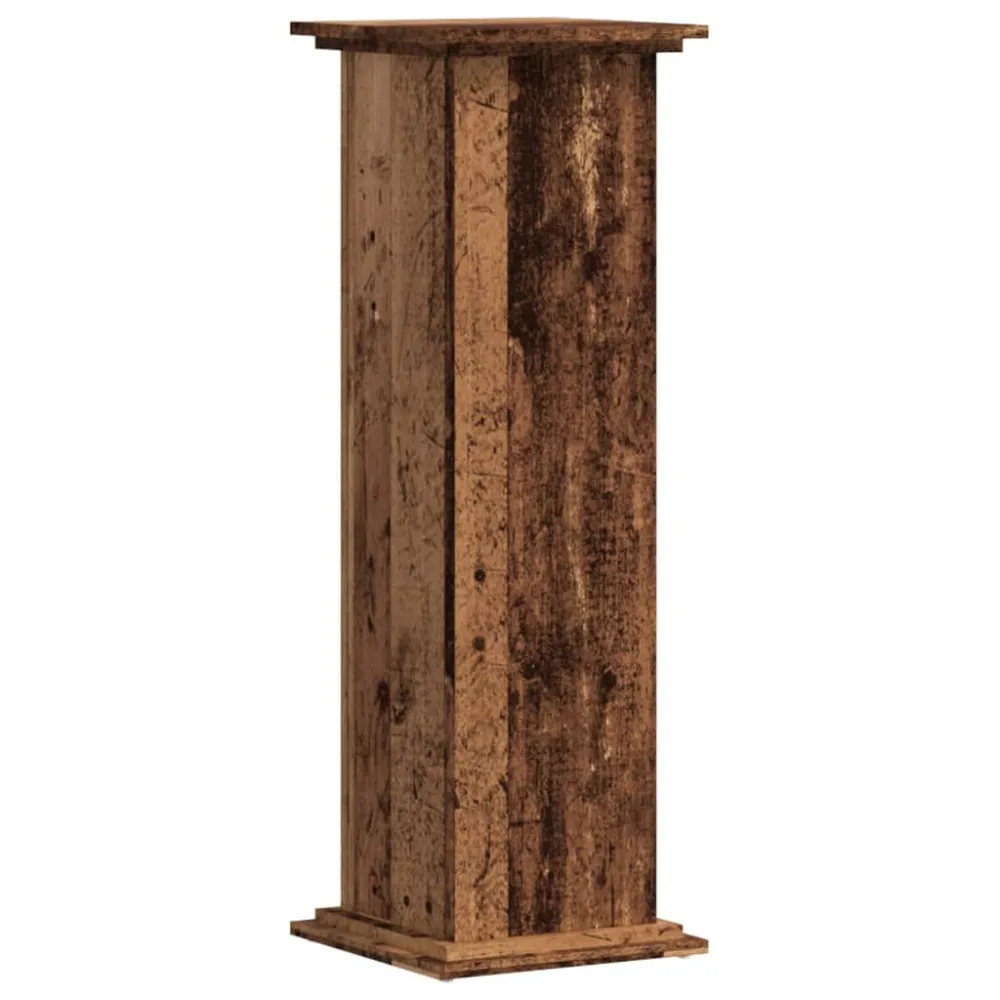 Plantenstandaard 33x33x100 cm bewerkt hout antiek houtkleurig