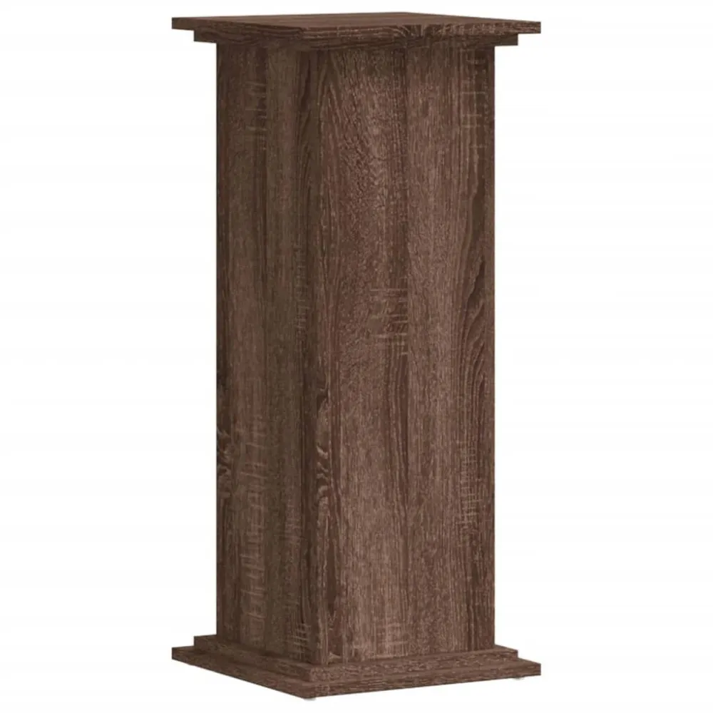 Plantenstandaard 33x33x80 cm bewerkt hout bruin eikenkleurig