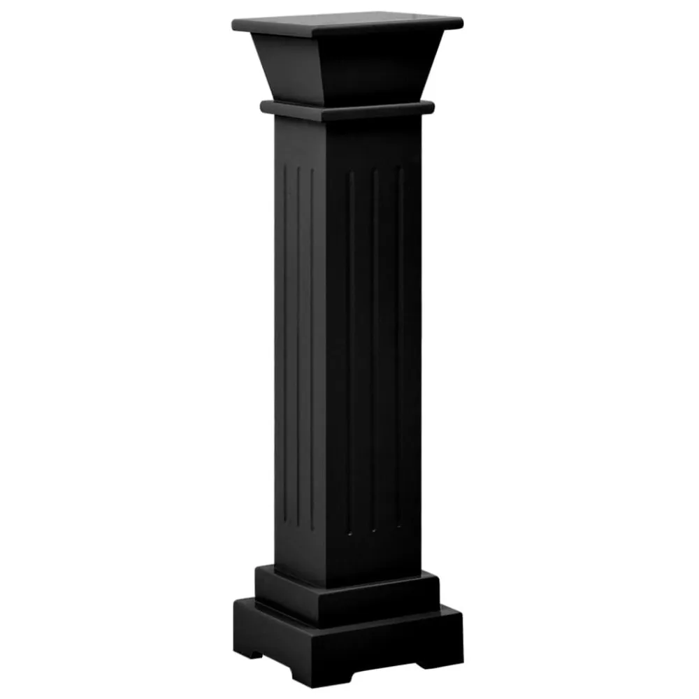Plantenstandaard klassieke zuil vierkant 17x17x66 cm MDF zwart