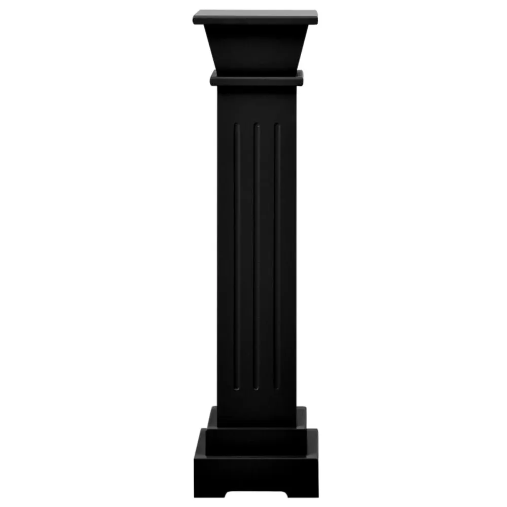 Plantenstandaard klassieke zuil vierkant 17x17x66 cm MDF zwart