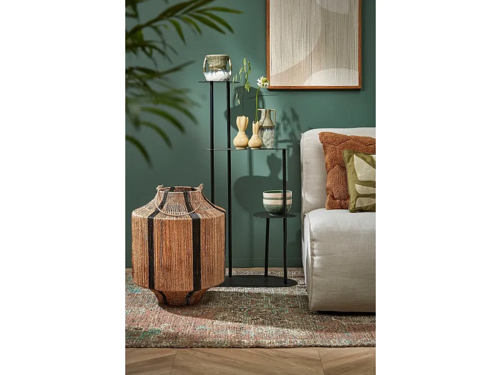 Plantenstandaard van ijzer - 47.5 x 27 x 100 - Zwart - FONDA