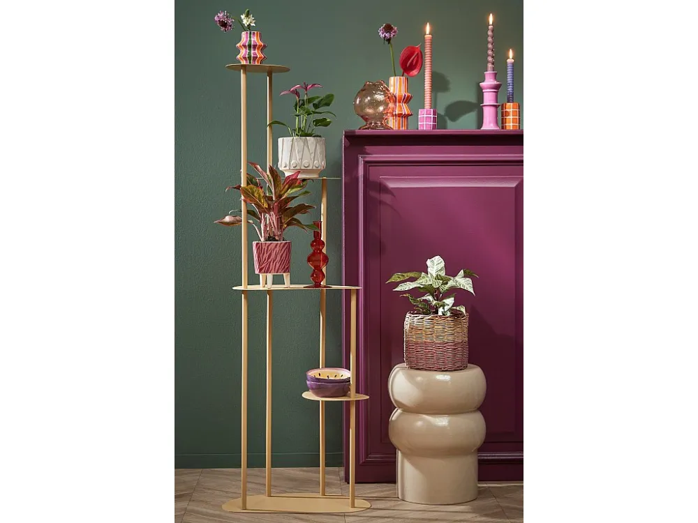 Plantenstandaard van ijzer - 47.5 x 27 x 140 - Lichtgeel - FONDA