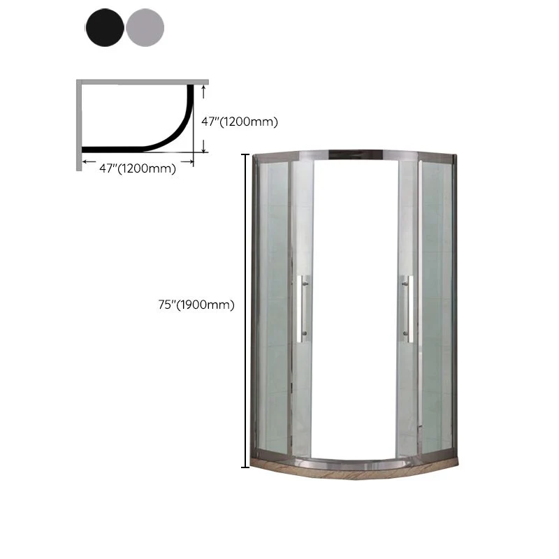 Round Tempered Glass Shower Stall Framed Simpel Clean Glass Shower Enclosure Header 31