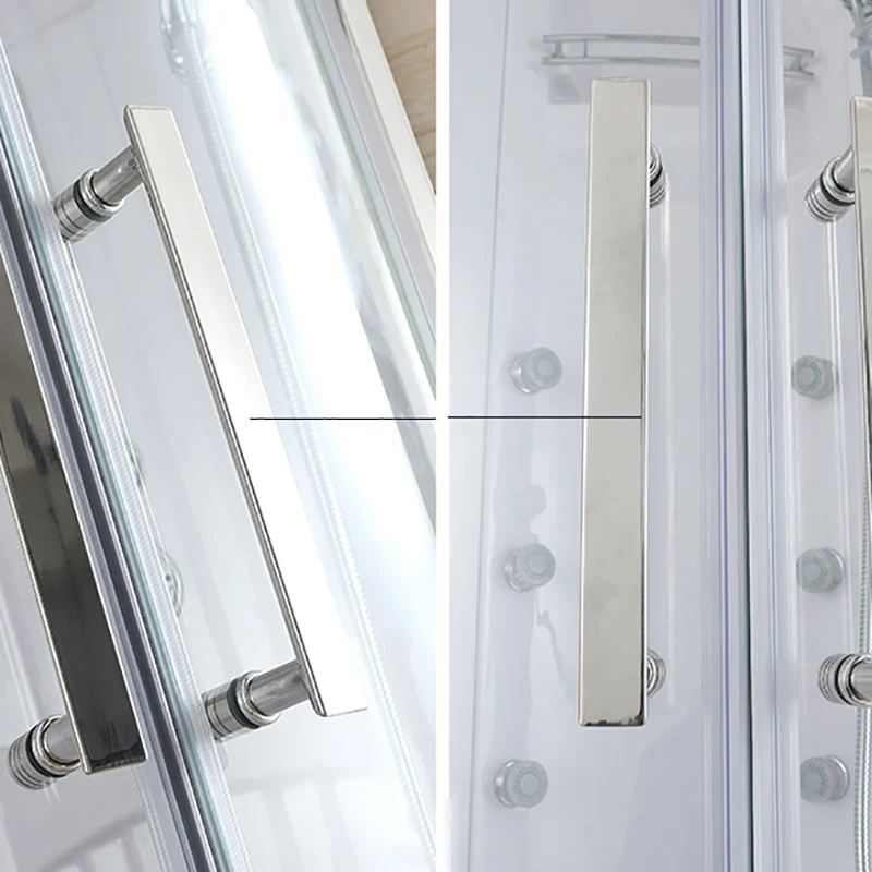 Sneeuwwit Rounded Shower Enclosure Tempered Glass Shower Stall Light 37l