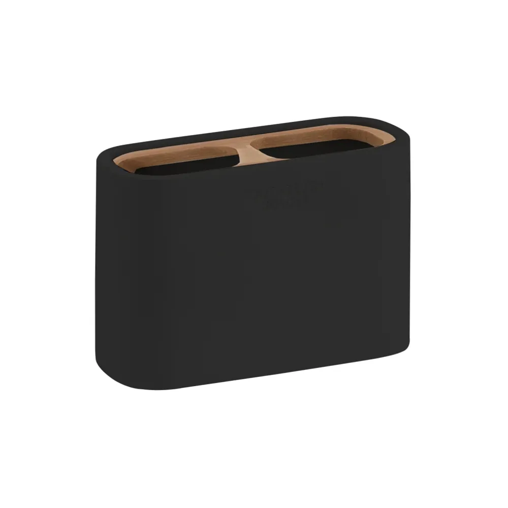 Standing toothbrush holder Gedy model Ninfea - Matte Ebbenhout