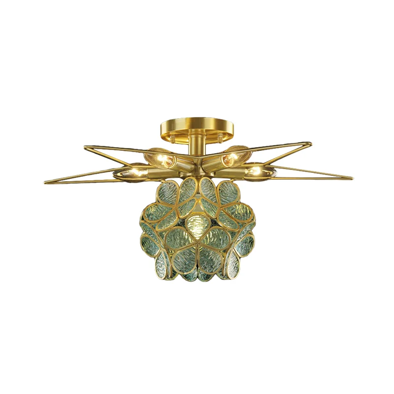 Star Van metaal Close to Ceiling Light Contemporary 1 Light Pink/White/Blue Semi-Flush Mount Lighting Clear