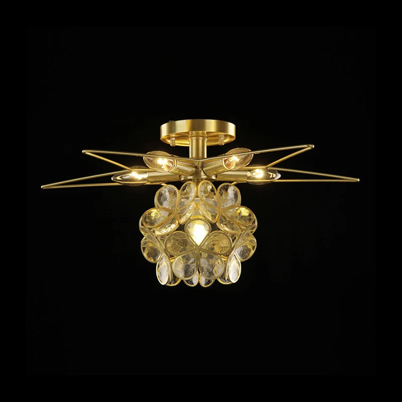 Star Van metaal Close to Ceiling Light Contemporary 1 Light Pink/White/Blue Semi-Flush Mount Lighting Clear