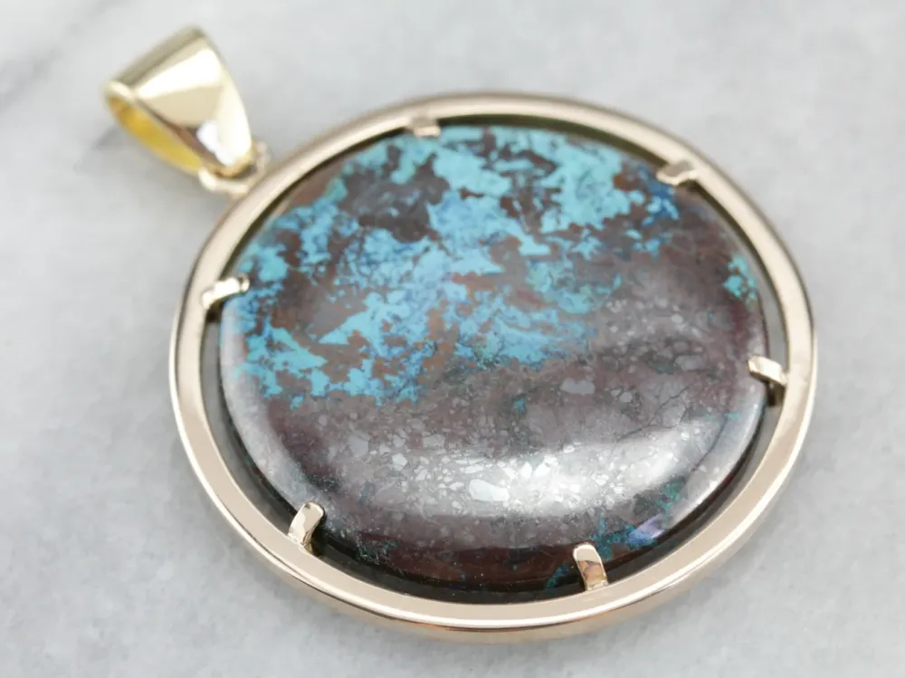 Verguld Chrysocolla Statement Pendant