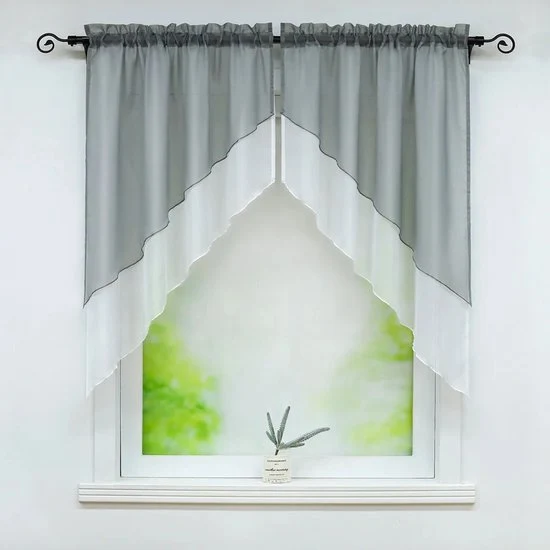 Halftransparant Gordijn – Elegante Raamdecoratie – Lichtdoorlatend – Eenvoudige Montage – Voor Woonkamer, Slaapkamer & Keu...