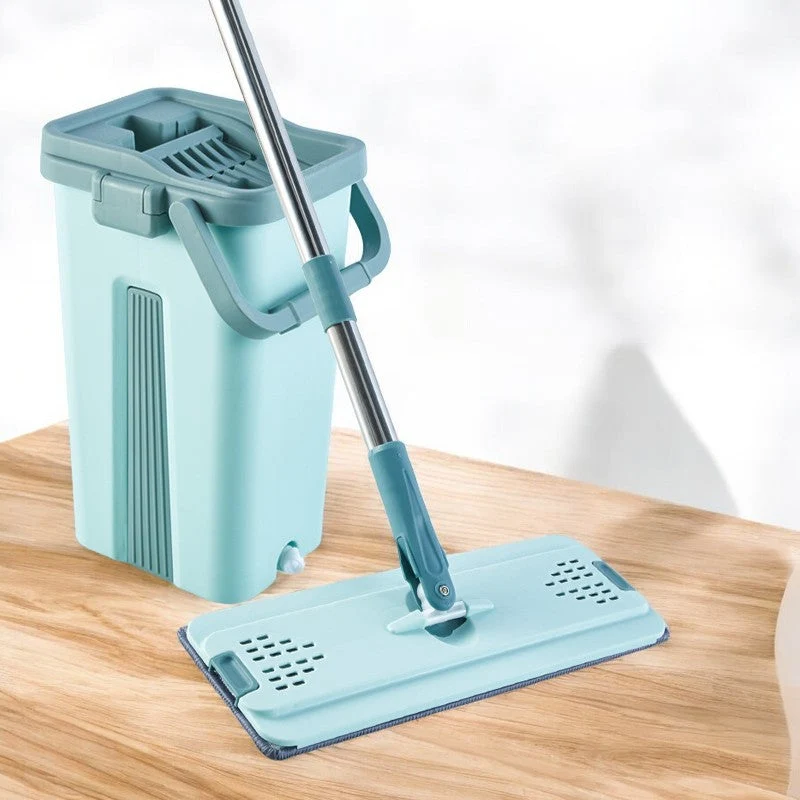 Dweilsysteem voor nat & droog - Groen - Dwijl - Set met wringer - Dweil - Mop - Complete Set