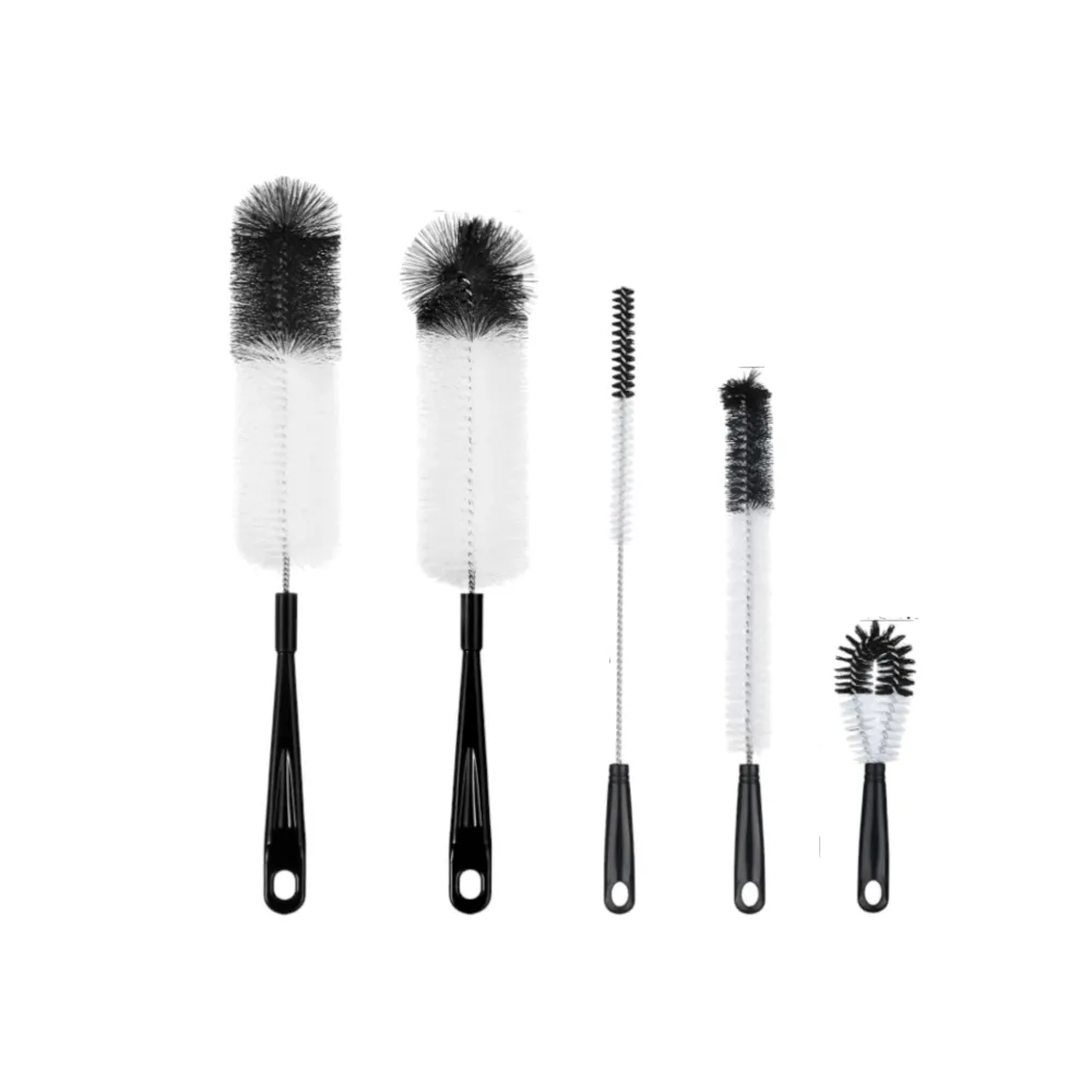 Flessenborstel Set 5-delig – Flessenreiniger voor Babyfles, Thermosfles, Waterfles en Karaffen – Lange Flessenborstels – M...