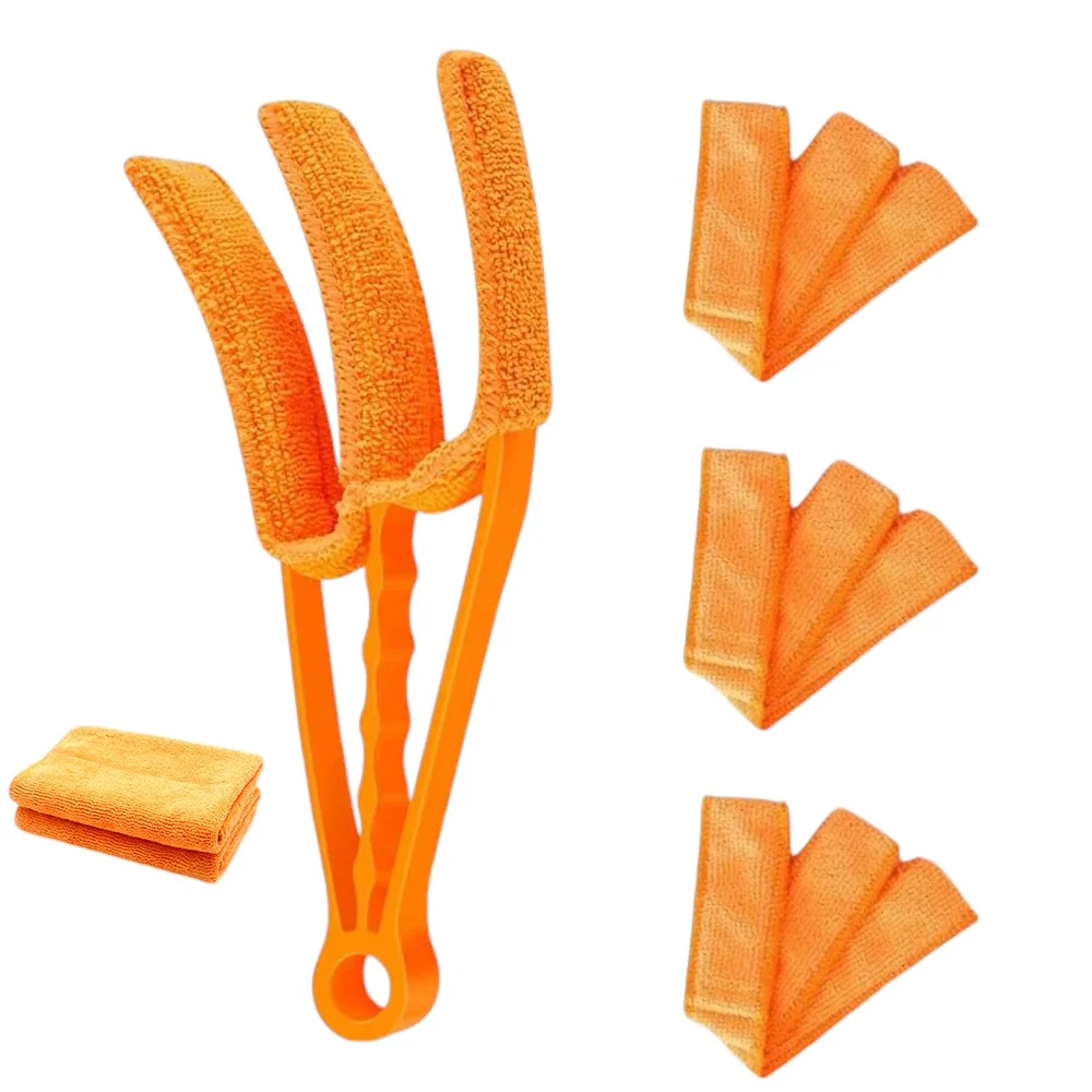 Jaloezie Reiniger - Oranje - 3 Extra Doekjes - 1 Microvezeldoek - Geschikt voor Luxaflex - Lamellen Schoonmaken