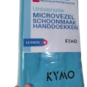 Kymo Blauwe Microvezeldoekjes - 12 Stuks 30 x 30 cm - Wasbaar - Schoonmaakdoekjes - Schoonmaak Auto - Stoomreiniger - Tapi...