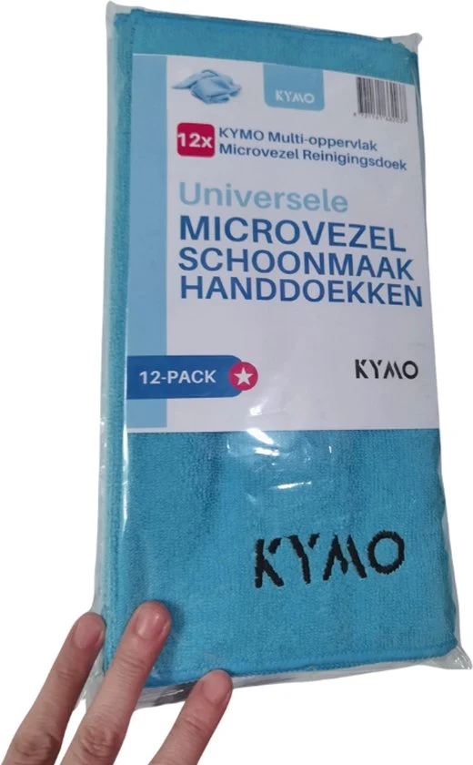 Kymo Blauwe Microvezeldoekjes - 12 Stuks 30 x 30 cm - Wasbaar - Schoonmaakdoekjes - Schoonmaak Auto - Stoomreiniger - Tapi...