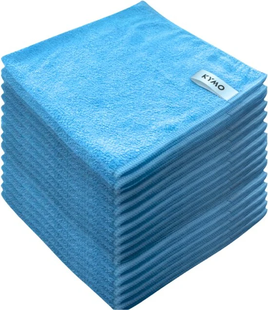 Kymo Blauwe Microvezeldoekjes - 12 Stuks 30 x 30 cm - Wasbaar - Schoonmaakdoekjes - Schoonmaak Auto - Stoomreiniger - Tapi...