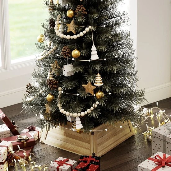 4goodz Kerstboomrok 65 x 65 cm - Kerstboommand van vurenhout - Bruin