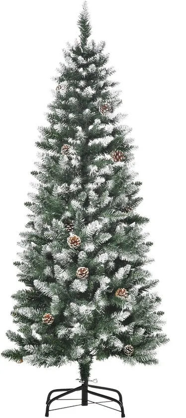 4goodz Kunstkerstboom met dennenappels en sneeuw 150 cm - Ø69 cm