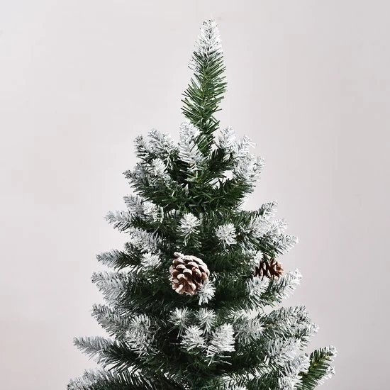 4goodz Kunstkerstboom met dennenappels en sneeuw 180 cm - Ø75 cm