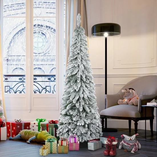 4goodz Kunstkerstboom Smal met Sneeuw - 180 cm - Ø74 cm