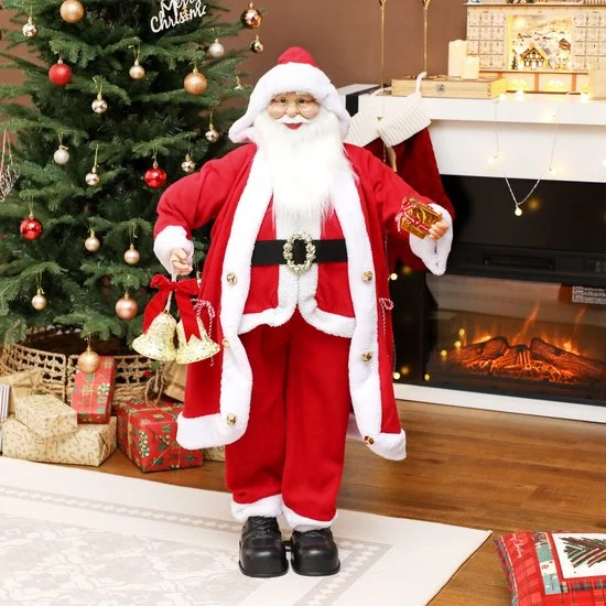 Bewegende Kerstman op Batterijen 115 cm - Geluidsactivering