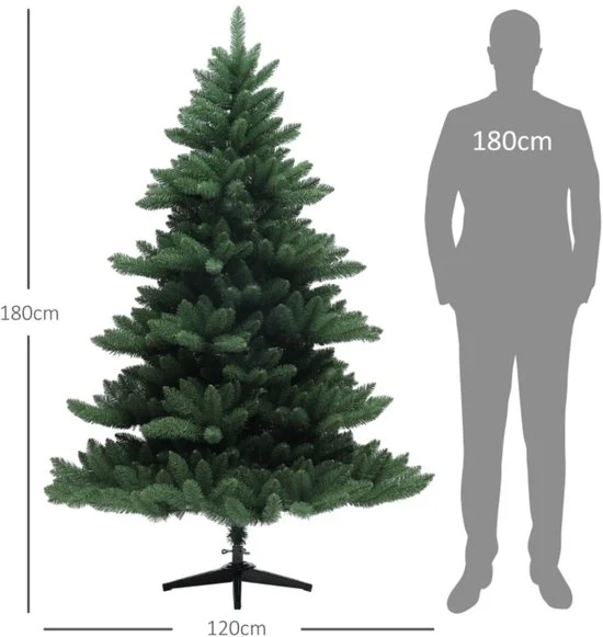 Homcom Kerstboom Nordmann-spar - 180 cm - Ø120 cm Breed