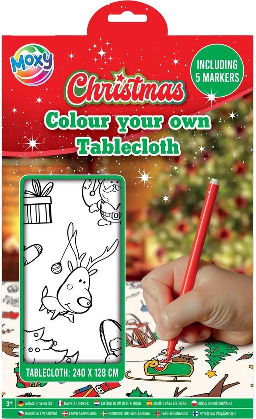 Xmas Kleur je eigen Tafelkleed met Stiften