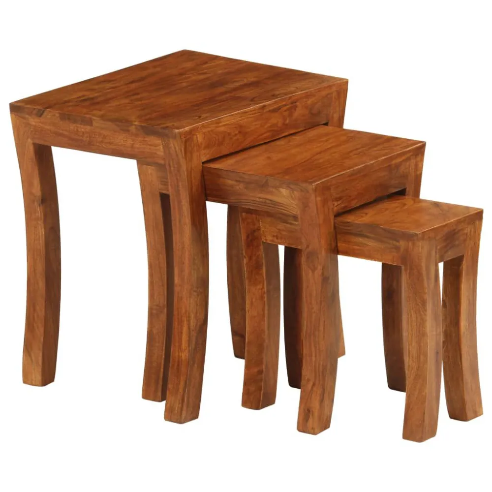 3-delige Tafeltjesset 50x35x50 cm massief acaciahout bruin