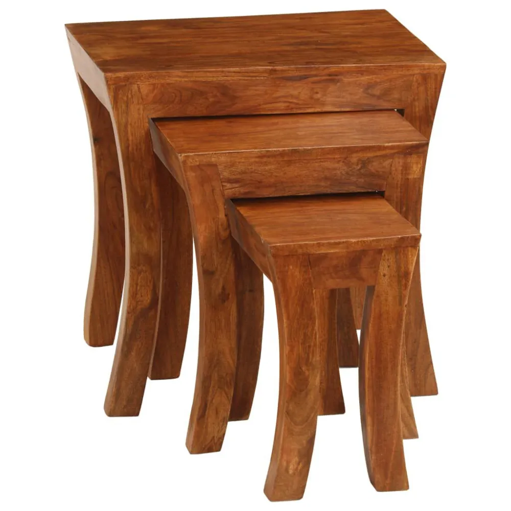 3-delige Tafeltjesset 50x35x50 cm massief acaciahout bruin