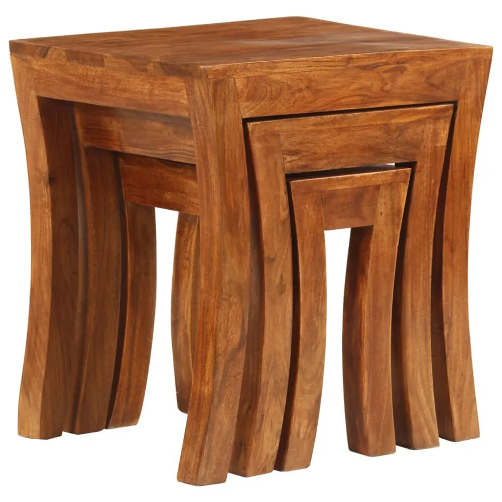 3-delige Tafeltjesset 50x35x50 cm massief acaciahout bruin