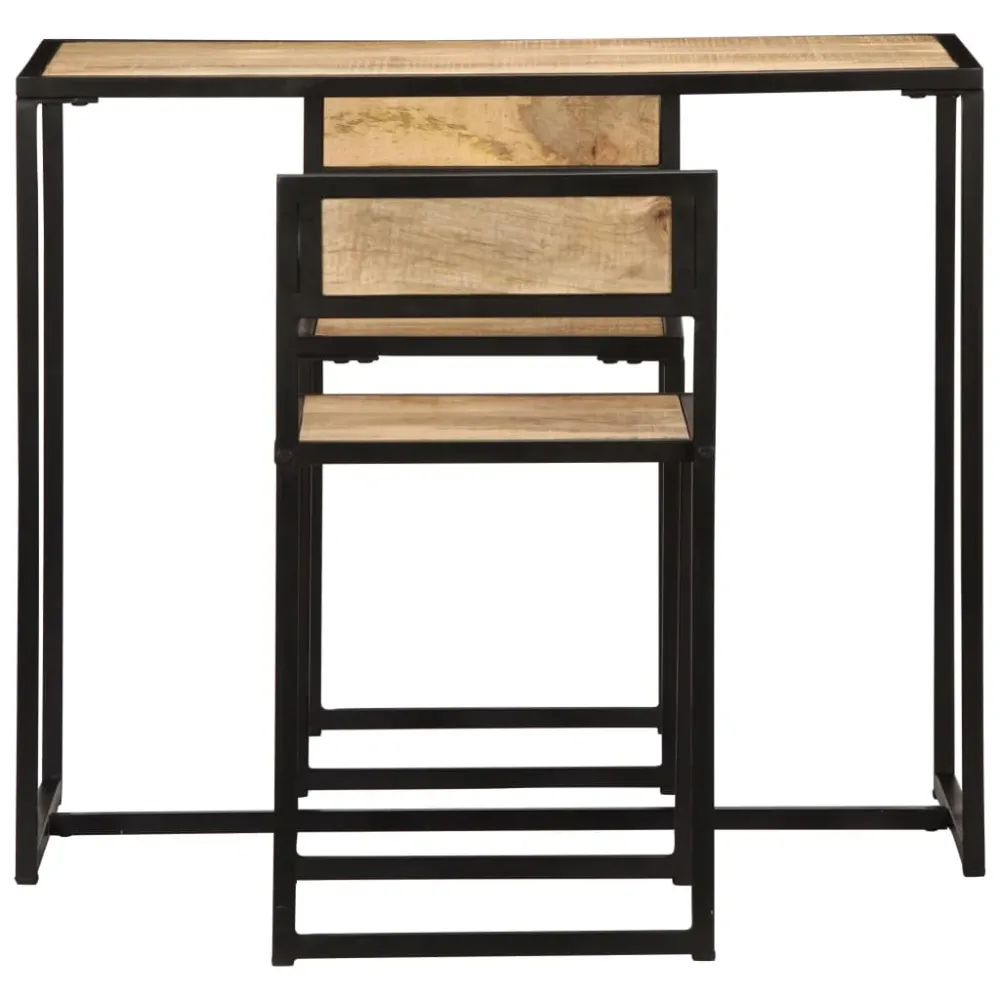 3-Piece Dining Set Eenkleurig Mango Wood