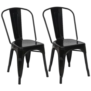 MCW-A73 metalen stoel (set van 2), zwart