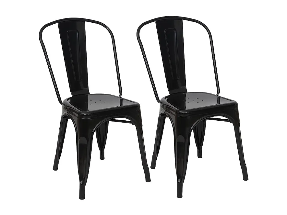 MCW-A73 metalen stoel (set van 2), zwart