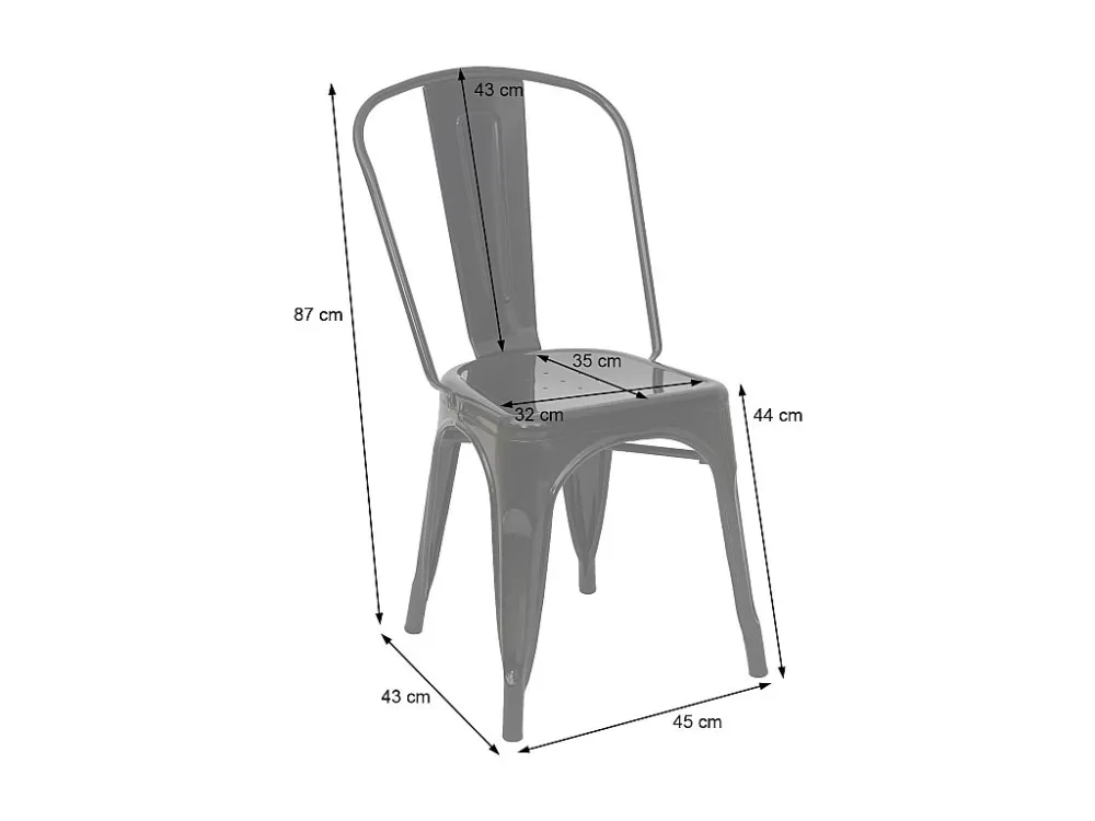 MCW-A73 metalen stoel (set van 2), zwart