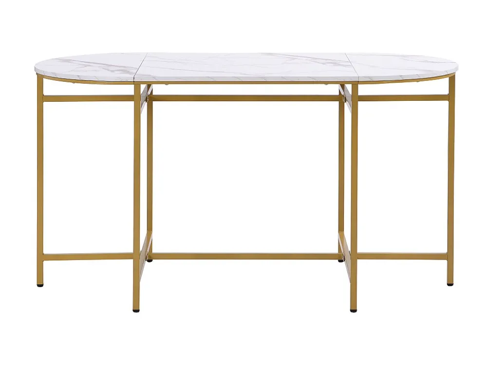 Set tafel en 6 stoelen - 4 kleine krukjes + 2 banken - goud