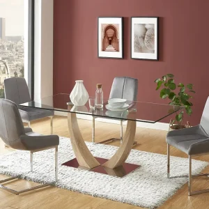 Set van 2 cantilever-stoelen van velours en verchroomd metaal - Grijs - BERLONA