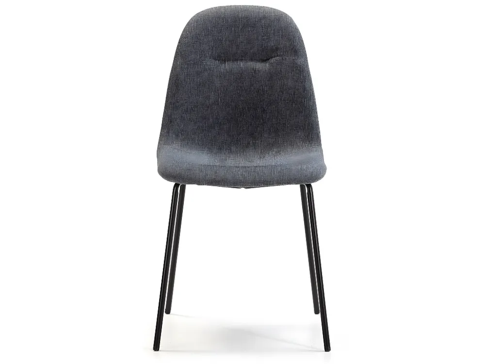Set van 2 eetkamerstoelen Brenda, gestoffeerd grijs, 44 x 54 x 85 cm.