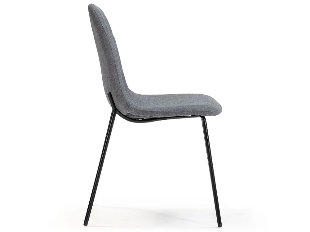 Set van 2 eetkamerstoelen Brenda, gestoffeerd grijs, 44 x 54 x 85 cm.
