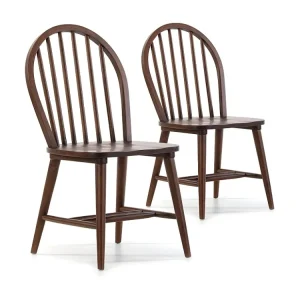 Set van 2 stoelen Clarck Kleur Walnoot, Massief Hout, 48 x 48 x 92 cm