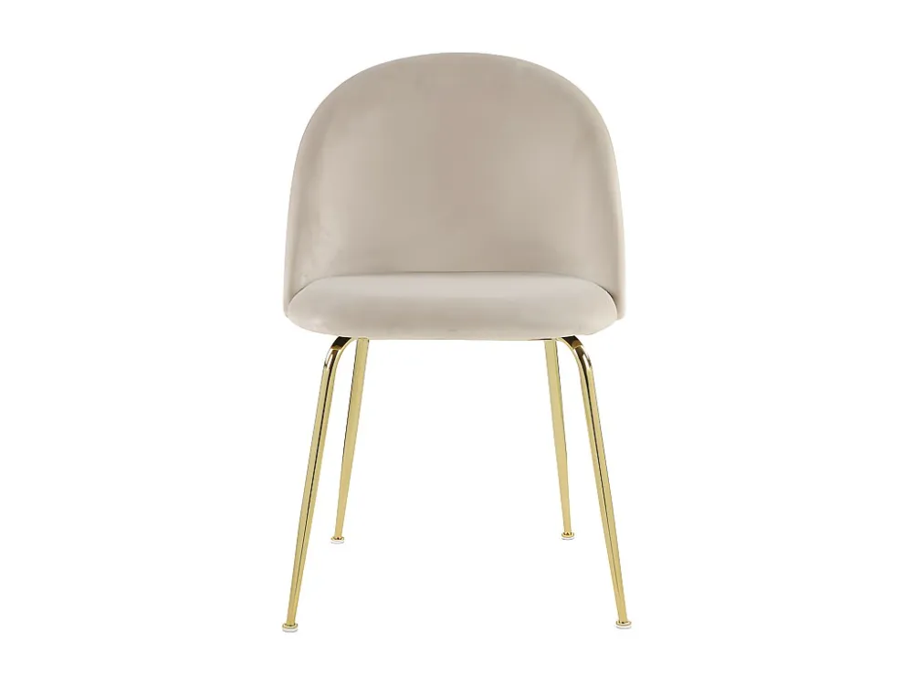 Set van 2 stoelen - Fluweel en goudkleurig metaal - Ecru. MELBOURNE