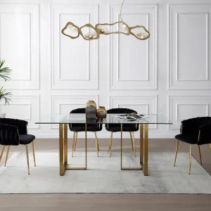 Set van 2 stoelen fluweel en goudkleurig metaal - Zwart - ELEGANO