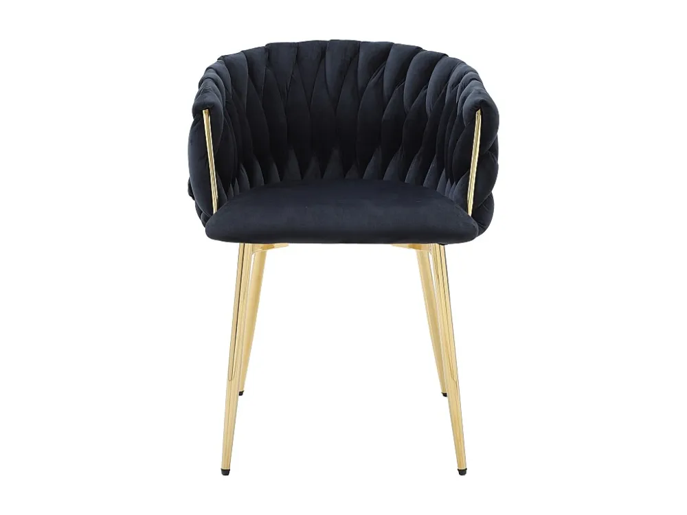Set van 2 stoelen fluweel en goudkleurig metaal - Zwart - ELEGANO