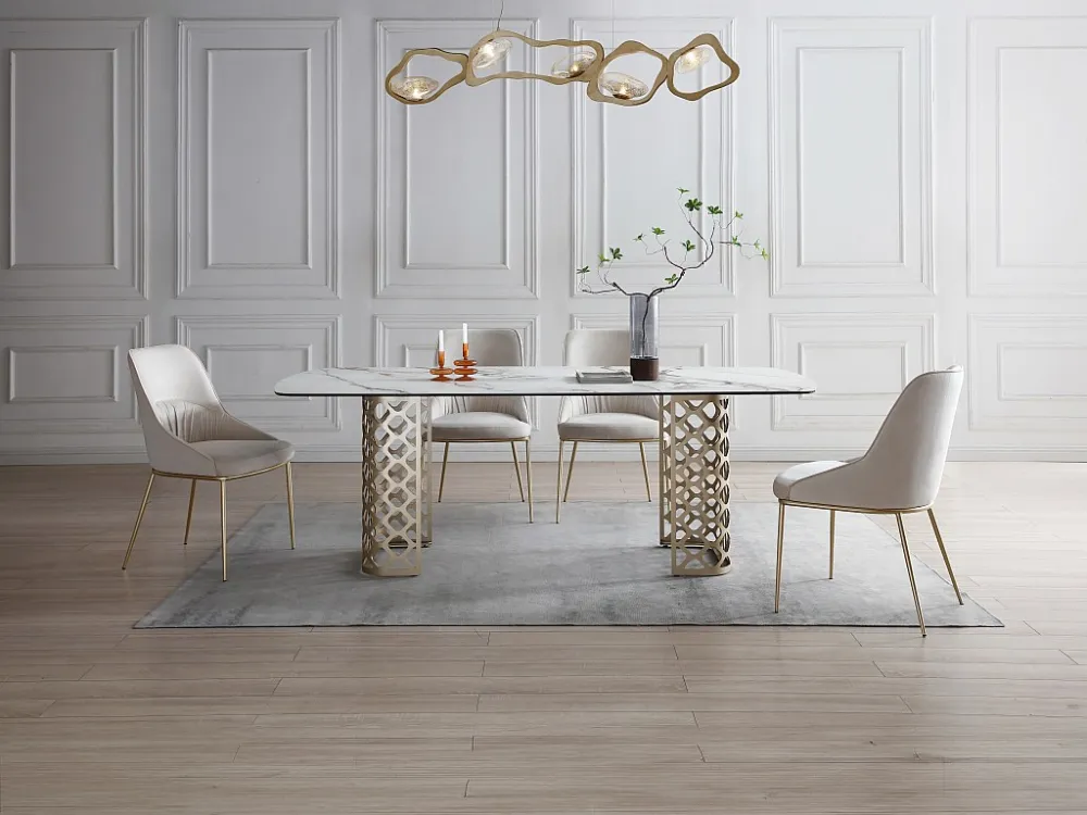 Set van 2 stoelen fluweel en goudkleurig metaal - Natuurtint - DRINKA