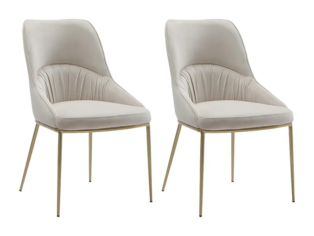 Set van 2 stoelen fluweel en goudkleurig metaal - Natuurtint - DRINKA